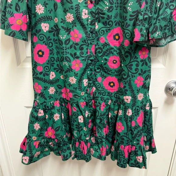 La DoubleJ Green and Pink Floral Dress - Picture 3 of 14